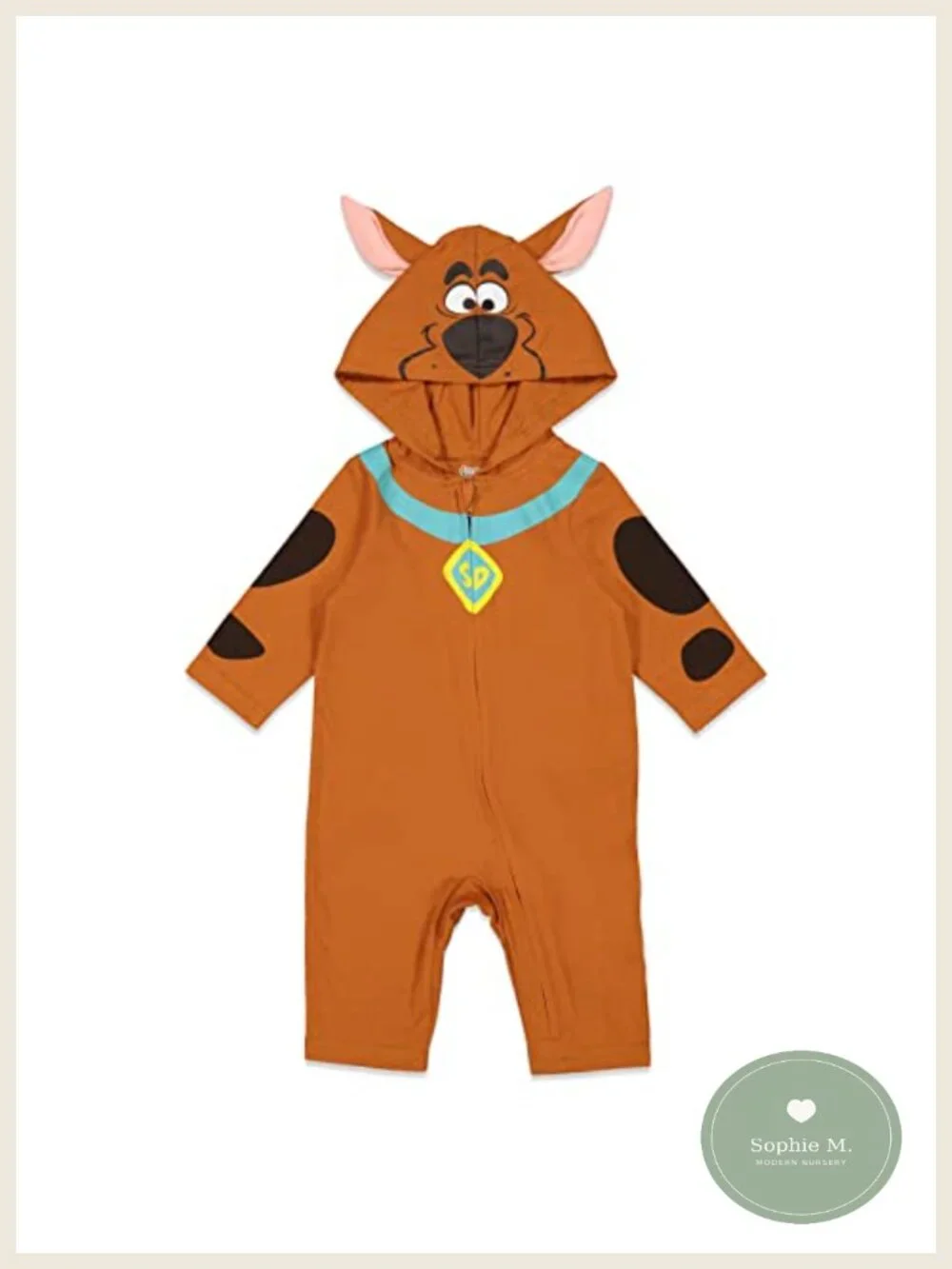 Scooby-Doo Zip Up Baby Coverall, Cotton Blend, Halloween Costume, 0-6 Months